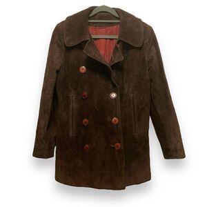 Vintage Brown Suede Double Breasted Jacket